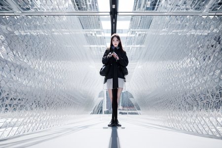 highly insanely detailed, masterpiece, top quality, best quality, highres, 4k, 8k, RAW photo, (very aesthetic, beautiful and aesthetic),  
(code_style,codestyle),(sympattern,geometric pattern), 
<lora:CodeStyle (half generic class)_564920:0>, 
(1girl:1.3), 1other, 
located in an urban scene at a scenic bus stop,(pure white background,transparent background:1.2),âââ