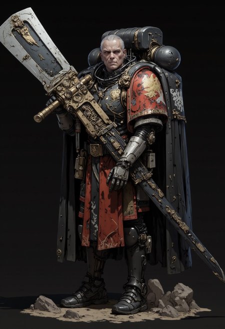 Tibet monk with (cyborg face parts:1.95),(cyborg cybernetic enhancements:2.7) with , (enormous oversized sword:3.5) sci-fi  SWORD (very wide blade) with mechanical parts, intricate detailed, 8k, UHD, epic quality,  profile picture, mechanical, style by Yuri Shwedoff,Robert Zemeckis, Kim Ki-Duk, (by Tony Conrad:1.05)cyborg, half robot ultra realistic 8k resolution.
<lora:ck-shadow-circuit:0.9> in the style of cksc,