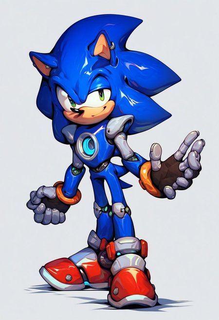 score_9, score_8_up, score_7_up, score_6_up, score_5_up, score_4_up, score_9, score_9, sfw, (solo), anthro, male, robot, hedgehog, sonic the hedgehog, high detailed, robot joints, blue metal fur, smile,