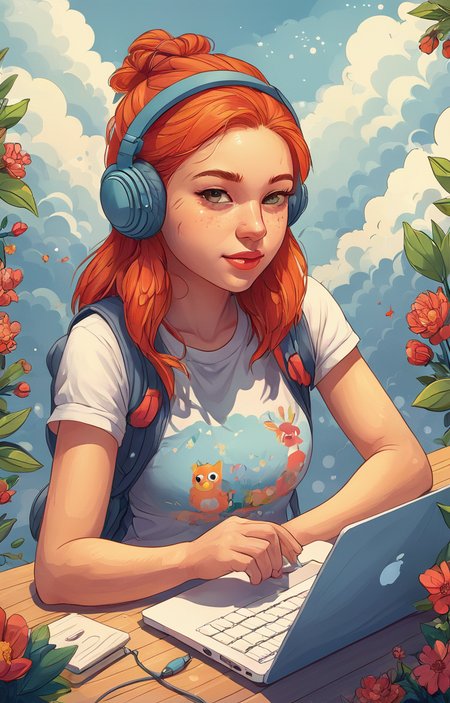 masterpiece,best quality,<lora:tbh43-sdxl:0.9>,illustration, tech genius teenage girl
