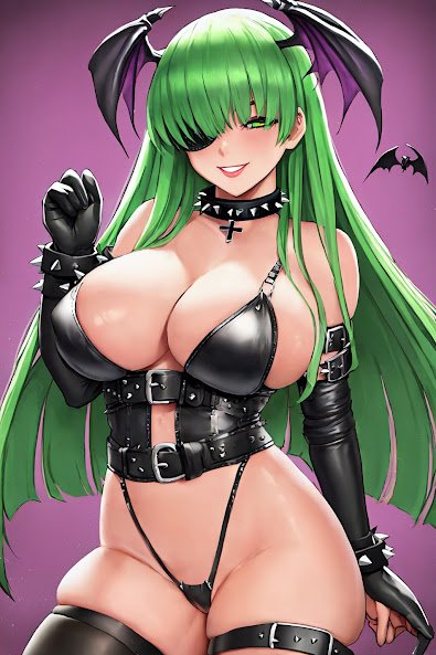 (TEST) Morrigan Aensland Yujin SR Series Black Leather Outfit