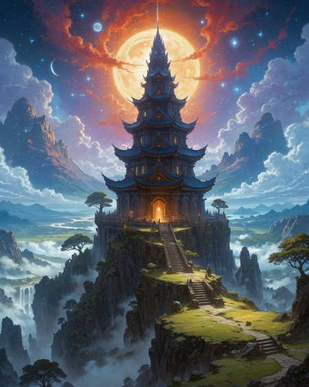 ethereal fantasy concept art of  ethereal fantasy concept art of  anime artwork Art painting by John Howe and Urushihara Satoshi , ,, collapsed celestial observatories where star-map mosaics bloom with night flowers, their remaining towers hosting owl astronomer councils,druidic stonehenges where megaliths channel celestial fire, the air crackling with geomantic resonance,
<lora:iLLMythG0thicL1nes:0.7> G0thicL1nes,
<lora:extremely_detailed:0.7> extremely detailed ,
<lora:add-detail-xl:0.7>,
<lora:softdigital2x2:0.15>,
<lora:EpicF4nta5yXL:0.3>, . anime style, key visual, vibrant, studio anime,  highly detailed . magnificent, celestial, ethereal, painterly, epic, majestic, magical, fantasy art, cover art, dreamy, magnificent, celestial, ethereal, painterly, epic, majestic, magical, fantasy art, cover art, dreamy
