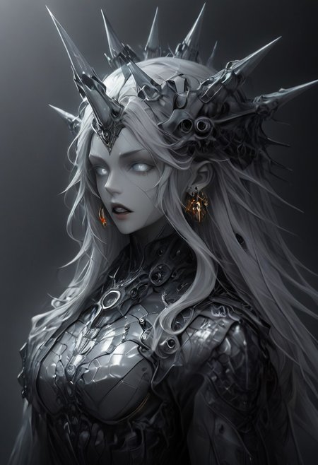 Full body portrait, stoic expression,  whole body in frame, 
man, tall smart person, royal soldier, royal military, regal being,
ornate uniform, (white and gold porcelain royal celestial clothes), holding scifi weapon, mechwear, commando uniform, crystal details in armor, crystal ornate earrings, crystal jewelry, ornate fractal face mask, ornate gold dainty details fractal armor,
((((crystallization of the face)))), teeth made of quartz, ((((eyes made of ulexite)))), hair made of Fanlike acicular-fibrous crystal groups, thin crystal hair, flowing white fractal hair, large perfect eyes, crystal iris, eyes made of crystal, ((white porcelain skin)), (white_skin), glowing clear eyes, celestial eyes,  interweaving techno-anatomical and fractal elements, Ellen Jewett's intricate sculptural craftsmanship, no eyebrow hair,
dynamic lighting highlighting multifaceted textures, cinematic post-processing for an exquisite visual narrative, breathtaking surreal masterpiece,
sci-fi royal palace setting, single source lighting, low light setting, dark room, intense lighting,