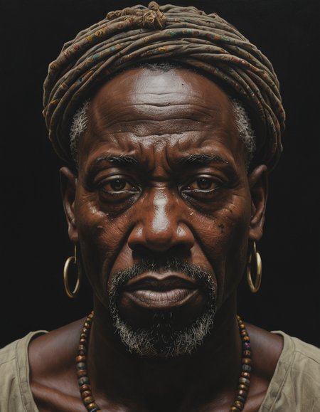oil painting of african man,dark shot,dramatic,extremely detailed,intricate,by Greg Rutkowski