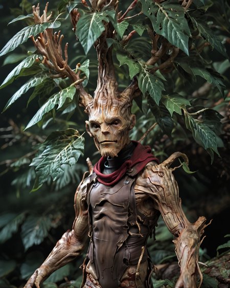 score_9, score_8_up, score_7_up, intricate details, rating_questionable,
<lora:homri52:1>,
<lora:Mandrake:1>, Mandrake, plant monster, leaves, bark, black eyes, yellow-brown bark
, looking at the viewer, solo, happy, 
red cloak, sleeveless tight bodysuit), outdoors, at night, darkness
,
4k, 
detailed background, depth of field, 
<lora:ral-chrosc-clr:0.5>, ral-chrosc-clr,
<lora:Expressive_H:0.5>, Expressiveh,
<lora:xl_more_art-full_v1:0.3>,
<lora:add-detail-xl:0.3>,