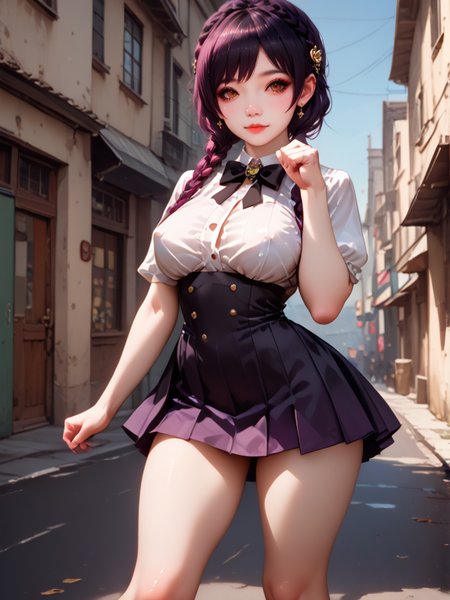 score_9,score_8_up,score_7_up,realistic,photo,detail face,cute,kawaii,4K,photo_(medium),reality,absurdres,highres,incredibly absurdres,detail,detail eye,pretty face,detail pretty face,oily skin,Gorgeous hairstyle,
1girl,beautiful,youthful,thin waist,huge breast,slim,petite,uneven multi-colored hair,french braid hair,hazel eyes,spread leg,stand,on the street,high heel,ExpressiveH,holding shirt,mini skirt,gothgirl,goth girl,show breast,saggy breast,puffy nipple,
<lora:Expressive_H:1>,<lora:gg3:1>,<lora:add-detail-xl:1>,china_dress,<lora:Rodinkas_Lewd_Adventures:1>,todrlarodinka,((paw_pose:1.2)),from_side,(aerial:1.2),