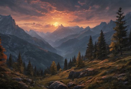 Beautiful outdoor, nature, no humans, mountain, dark twilight, forest, masterpiece, sharp focus, photorealistic rendering, extremely detailed description, <lora:zavy-mthcl-sdxl:0.5> <lora:Detailed_notrigger:1> <lora:Wildcard-Detail_Enhancer:1>