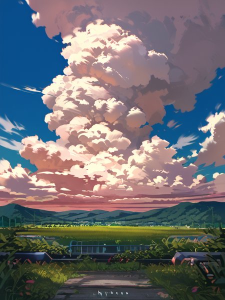 PDXL, <lora:AenuaV1:1>, a3nua, 
landscape, city, red, sky, clouds