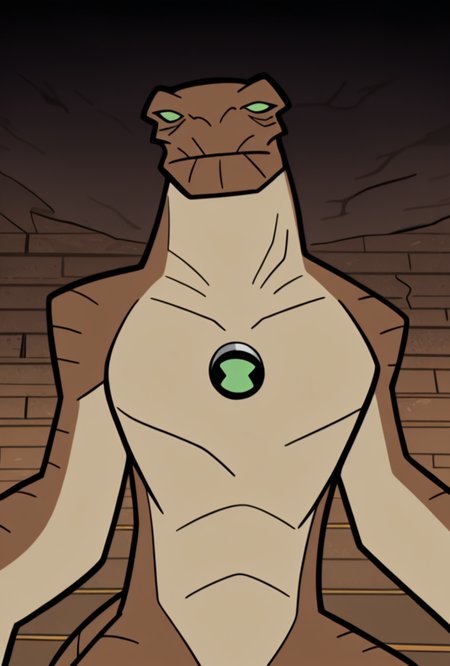 <lora:humungousaur-08:1> humungousaur, dinosaur, 1boy, male focus, solo, green eyes, no humans, brown skin, , green sclera, tail, no pupils, zoomed out view, cowboy shot,    <lora:Clerks_The_Animated_Series_V2:1> ClerksTAS, masterpiece, best quality, amazing quality, very aesthetic, absurdres, newest,