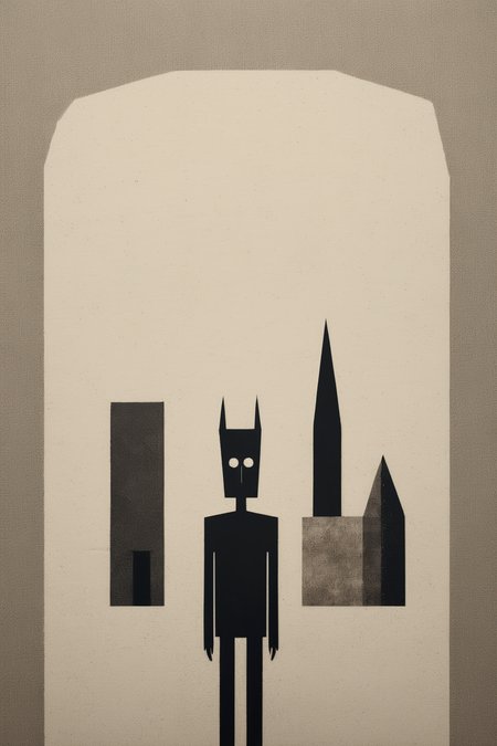 <lora:Gabriel Pacheco Style:1>Gabriel Pacheco Style - a minimal texture design with a dark figure in various buildings. Grainy paper texture