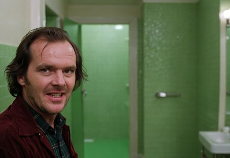 Shin1ng, Jack Torrance, man, closeup, green bathroom, Overlook Hotel, indoors