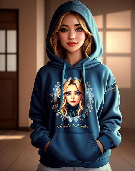 Masterpiece, absurdres,award winning photo, extremely detailed, amazing, fine detail, extremely detailed eyes and face, by lee jeffries nikon d850 film stock photograph 4 kodak portra 400 camera f1.6 lens rich colors hyper realistic lifelike texture dramatic lighting unrealengine trending on artstation cinestill 800 tungsten, beautiful blonde woman , slim, tiny waist, smiling, excited

<lora:HoodiesLoRA:0.675>,hoodie, a woman posing for a picture , goth style, intricate pattern and embroidery, wearing hoodie,