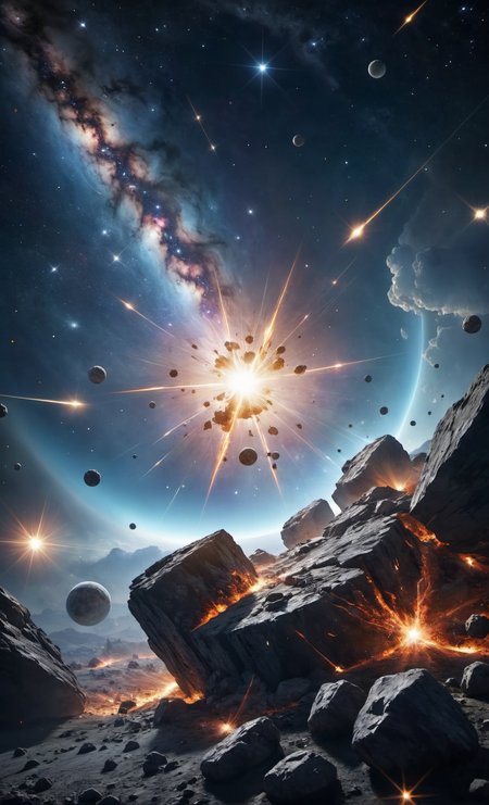cinematic film still nebulae scattered in space,shooting stars,meteors,otherworldly,awe inspiring,<lora:add-detail-xl:1.5>, Ultra-HD-details, Hyperrealistic art cinematic film still photography in the style of detailed hyperrealism photoshoot . shallow depth of field, vignette, highly detailed, high budget, bokeh, cinemascope, moody, epic, gorgeous, film grain, grainy