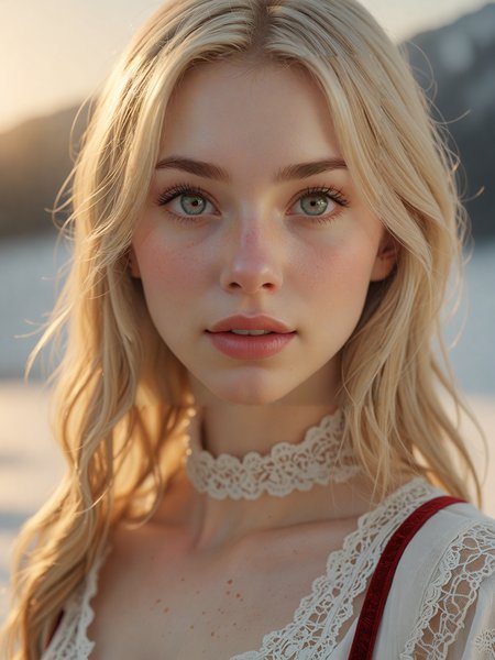 ( detailed realistic background:1),
( official art, beautiful and aesthetic:1 ),
realistic lighting,
cinematic lighting,
hyperrealism,
soothing tones,
muted colors,
high contrast,
soft light,
sharp,
artistic photoshoot,
( cute, petite:1.2 ),
slender,
european,
pale cheeks,
square face shape with angular jaw,
natural "no-makeup" makeup,
heart-shaped full ass ,
senior,
blonde hair ,
fine straight hair  ,
From Front 
polar expedition dog sledding through icy landscapes  ,
tropical day with blazing sunlight  ,
morning sunrise  ,
Pencil Dress 
lace mini skirt 
velvet stockings 
kitten heels  ,
Empty eyes, mind break, open mouth, drool ,
looking at viewer,