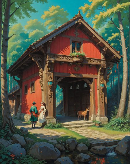 Renaissance style, Baroque, anime artwork Ferdinand Hodler (alpine symbolism), Ancient beech forest with emerald undergrowth, wood mouse food cache, covered bridge with shingle roof,stoat hunting rabbits.,
<lora:Wild_Anime_2025:0.7>,
<lora:风格:0.7> style10,
<lora:extremely_detailed:0.7> extremely detailed ,
<lora:aidmaImageUpgraderSDXL-v0.3:0.5> aidmaImageUpgrader,
<lora:add-detail-xl:0.7>,
<lora:HyperdetailedColoredPencilIl:0.3>  ArsMJStyle, Colored pencil hyperdetailed realism, . anime style, key visual, vibrant, studio anime,  highly detailed, Fantasy painting art style, imaginative, dynamic composition, professional-grade execution, creates immersive world and landscape, painterly, epic, magical, dramatic, exuberant, grandeur, baroque art, oil painting art style from Renaissance period, masterful composition, Renaissance mood, renaissance oil painting, brush strokes, Realistic, perspective, light and shadow, religious or mythological themes, highly detailed