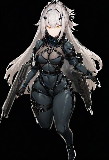 arknights, 1girl, b0dysu1t, bodysuit, harness, 
masterpiece, best quality, very aesthetic, absurdres, full_body, tachi-e,