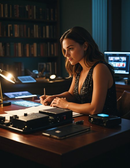 cinematic still desk, 1girl . emotional, harmonious, vignette, 4k epic detailed, shot on kodak, 35mm photo, sharp focus, high budget, cinemascope, moody, epic, gorgeous, film grain, grainy, desk, 1girl, very coherent, cinematic, complex, glowing, highly color, surreal, dramatic, beautiful, elegant, sharp focus, detailed, epic light, striking, artistic, fine detail, clear professional, attractive, best, full, pretty, perfect, cute, iconic, colorful background, illuminated, deep colors, inspired, rich, amazing, symmetry, great