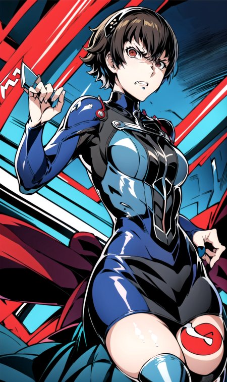 ((in the Style of Studio Trigger)), (((makoto, queen, Persona 5, Looking Disgusted,angry, ))), ((medium long shot, low angle, looking at viewer, motion,)), eyecatch, <lora:ttgl-eyecatch-original:0.5>
masterpiece, best quality, hyperrealistic, extremely detailed, highly quality, 4k, sharp focus,professional photograph, sharp focus, award winning, cinematic lighting, octane render, unreal engine, volumetrics dtx,  <lora:dsmakoto-v2:0.9> <lora:LookingDisgusted_V1:0.7>