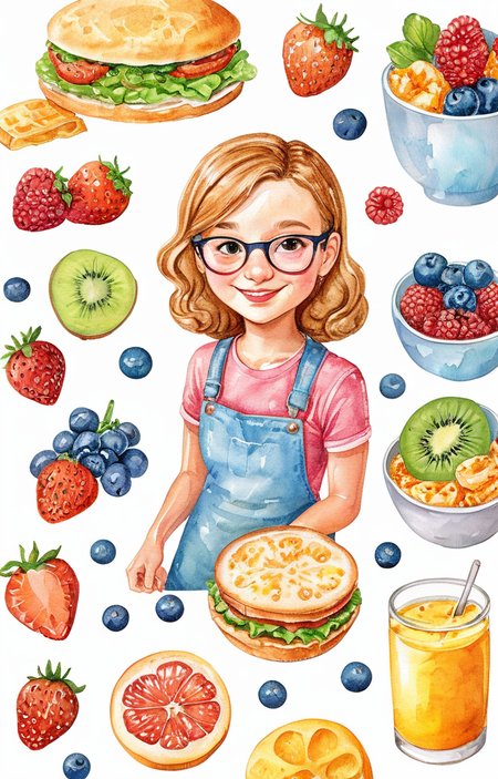masterpiece,best quality,<lora:tbh32-sdxl:0.9>,illustration,food tech genius teenage girl