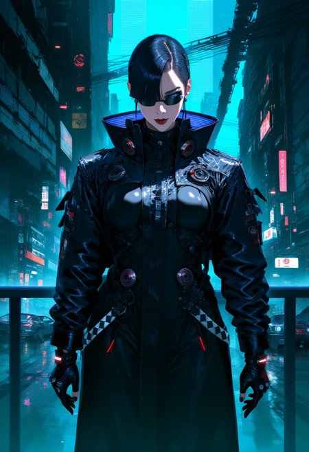 Techwear fashion masterpiece,high score,great score,absurdres, a man in a black trench coat and sunglasses looking away from the camera with a serious look on his face [21],<lora:matr1xg0th :1>,(matr1xg0th, m0tr1xbl0d3r0nn3r, realistic, tech wear, cyberpunk art, afrofuturism, Chizuko Yoshida, Christian Hilfgott Brand, gothic art),long fingernails [3],fence [1], .  . Futuristic, cyberpunk, urban, tactical, sleek, dark, highly detailed