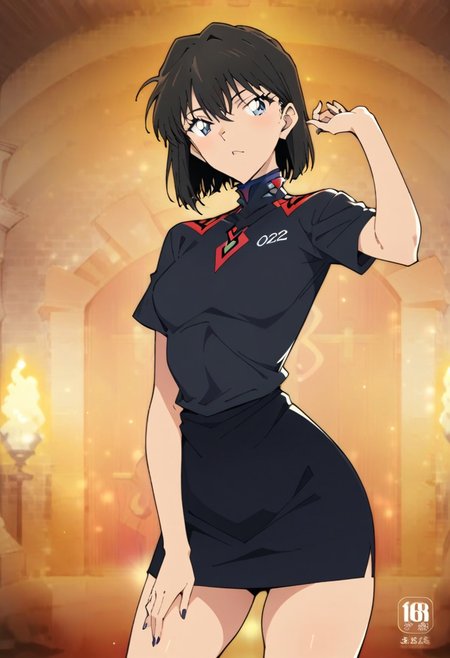 masterpiece, best quality,1girl, light brown eyes, evangelion, TOKIO-3 fashion magazine cover, sexy, tight black shirt, black pencil skirt, maximum details,
kenan