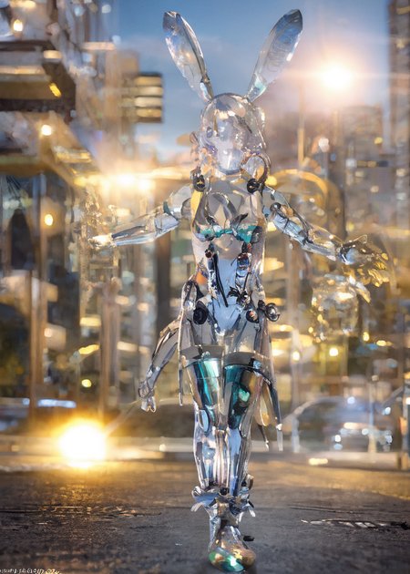 realistic full body glasssculpture of bnycstm alisabcnv, transparent, translucent, 1girl, detailed cityscape background, dramatic lighting, illustration by Greg rutkowski, yoji shinkawa, 4k, digital art, concept art, trending on artstation