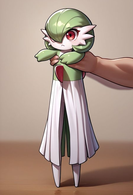 score_9, score_8_up, score_7_up, source_anime, IncrsXLLCM, full body, <lora:LongCatMeme_XLPD:1>, chibi, holding animal, gardevoir, no humans,