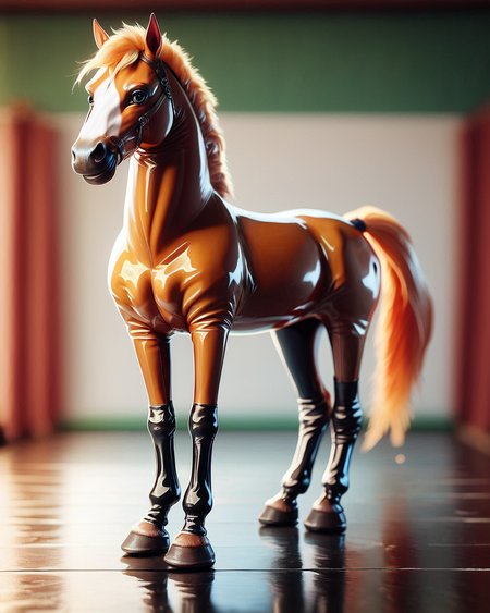1score_9, score_8_up, score_7_up, intricate details, 
<lora:Latex_World_Morph:1>, Latex, latex 
1boy(feral furry, 
horse
full body, looking at the viewer:2, solo, smiling), detailed background, depth of field, subsurface scattering, 
<lora:ral-chrosc-clr:0.3>, ral-chrosc-clr,
<lora:xl_more_art-full_v1:0.4>,
<lora:add-detail-xl:0.4>