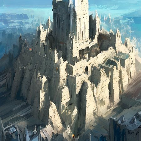 a  photo of minas tirith minas tirith by craig mullins    512paintstyle3-light 512SpeedPainter