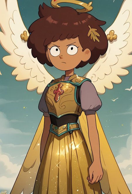 score_9, score_8_up, score_7_up, 1girl, nocunoct, anneboonchuy, brown hair, dark-skinned female, short hair, (((six angel wings))), three pairs of wings, solo, bright light shinning in the background, armour, golden silk long skirt, looking a viewer
BREAK, (masterpiece, best quality, highly detailed), expressiveh, floating