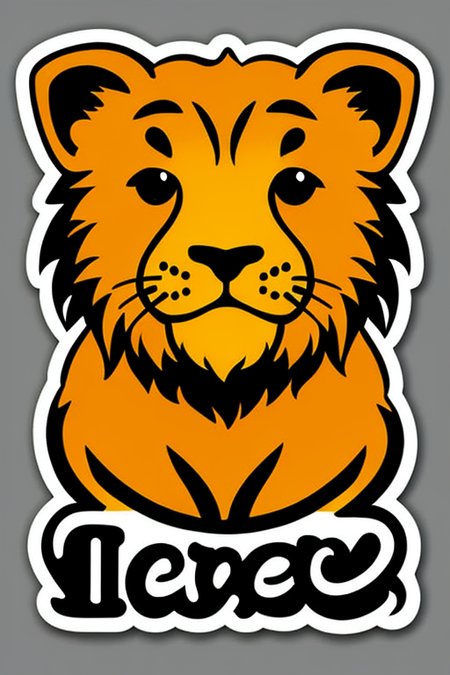 leo animal ((stickers)) retro (high quality) <lora:stickersAnimeStyle_v10:0.6>, closeup
