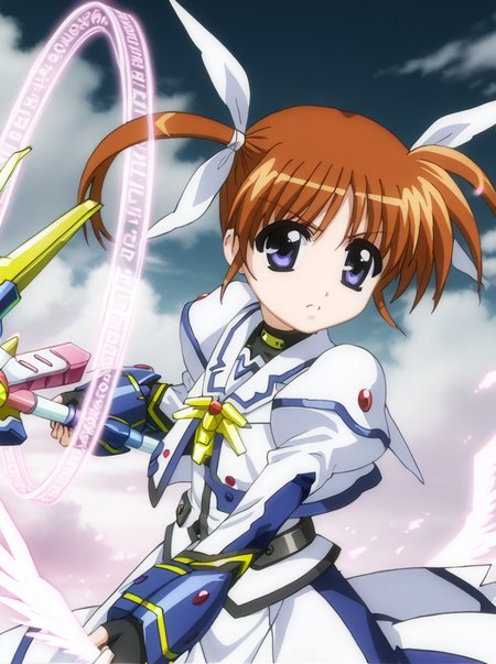 detailed background, shiny skin, rating safe, 
<lora:nanoha.pony:1>,
nanoha,  cannon,  divinebuster,
