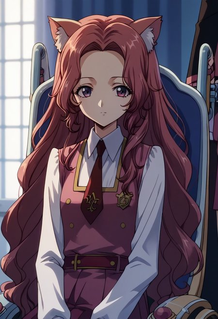score_9, score_8, score_7, nanally, long sleeves, dress, school uniform, necktie, red necktie, ashford academy school uniform, wheelchair,