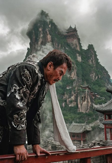 hyper realistic, day, 35mm film, editorial, high fashion, 2023, In this bizarre landscape, highly detailed . extremely high-resolution details, photographic, masterpiece, lovely, charming, awe-inspiring, radiant, rural china, towering building over head,  their peaks veiled in mist.precious stones,  intricate details, natural lighting, volumetric the headset A black and white illustration of an angry coach, arguing, bent over in frustration, holding towel, with lightning and clouds swirling around him in all its glory. swirlysci-fi red intricately detailed, complex, elegant, expansive, fantastical, film photography style,  medium grain, FRESHIDESH Moebius comic book
