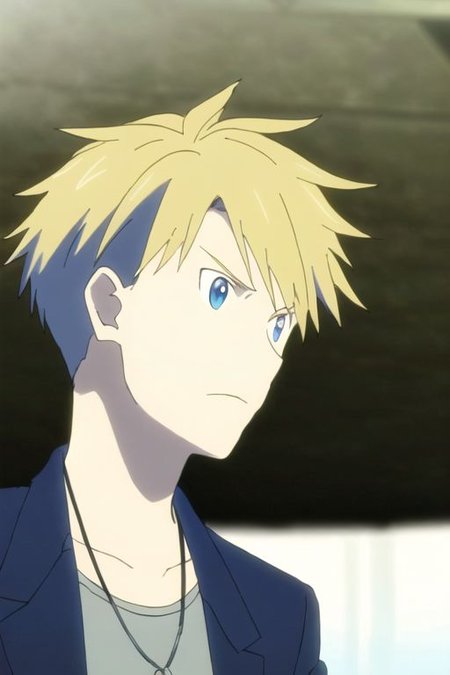 high resolution, professional photography, solo, best quality, 1Boy, Yamato Ishida, Blond Hair, Deep Blue Eyes, Necklace, shallow depth of field, Post-Apocalyptic, survival, OverallDetail