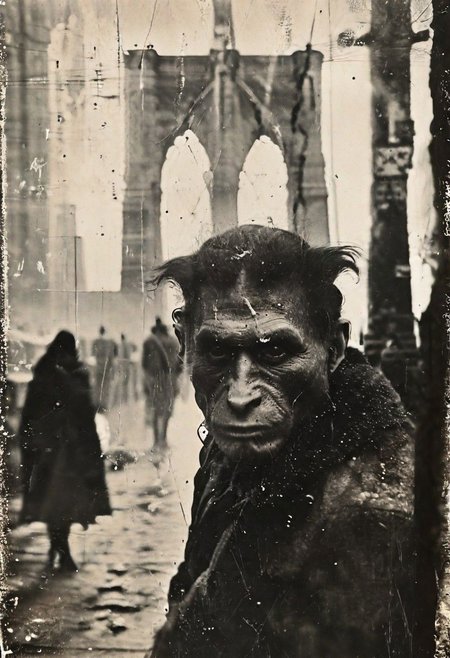 B&W 35mm vintage street photo of a Troll living under the Brooklyn Bridge in NY     <lora:Vintage_Street_Photo:1.0>