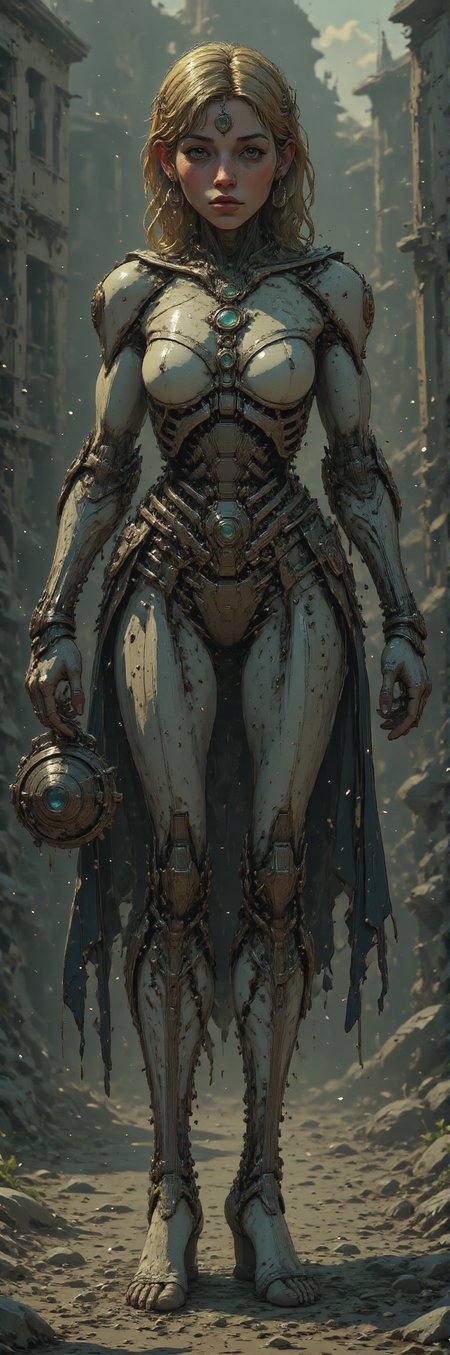 magical beautiful sorceress with robotic body decorated with ornate jewelery and shiny gems  <lora:BLUE_mk4_angel_FLUX_01:1> <lora:gudarziModernCartoonFlux:1> <lora:Shattered_Void:1>