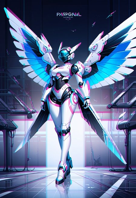 score_8_up, score_7_up, source_anime, detailed background, 
god from machine. android, robot, polygonal wings, battle angel
glitch
