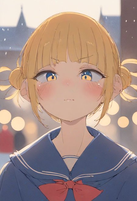 (Blondie:1.0),photograph of a cute adult girl, blonde hair, pale skin, freckles, blush, innocent, petite and youthful face, silver blue eyes, wearing a cloak, city christmas festival, snowfall, Porta 160 color, shot on ARRI ALEXA 65, bokeh, sharp focus on subject, shot by Don McCullin, nsfw, (natural skin texture, hyperrealism, soft light, sharp), (perfect round eyes:1.3), Capture the essence of her beauty, Enrich the composition with soft, diffused natural light that accentuates the textures and colors, creating a timeless and culturally rich image, EyeDetail-SDXL, fFaceDetail-SDXL
