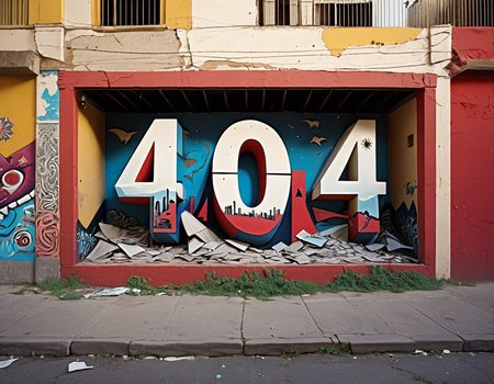 404 Error Reality Not Found,( text "404":2.0),404 Error Reality Not Found, ERROR daemon summoned!, Who needs dead ends in an endless cyberspace?,Mexican Muralism, , Away from the City, Anti-Aliasing, Dunia Engine, Graffiti, Polaroid Transfers, Romantic Art, , , Beautifully Rendered, HD, Groundbreaking,,