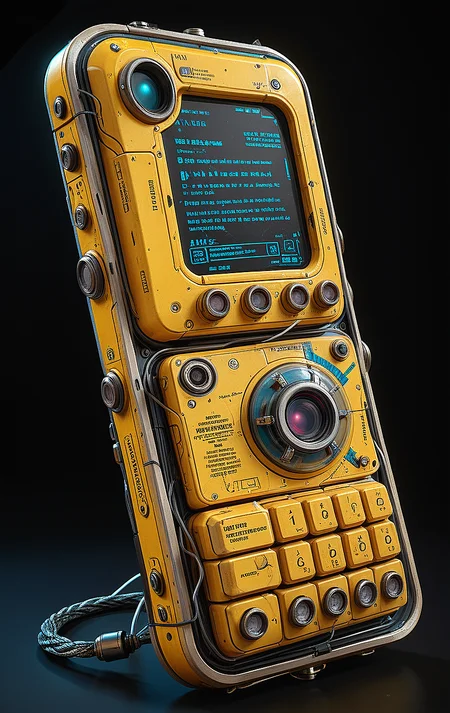(in ARTIST style:1.4), (masterpiece:1.7),
cute 1girl with (science fiction texture, science fiction skin, science fiction, someplastic, no humans, black background, simple background, phone, still life, cable, screen, cellphone, english text, old style, old phone, device, wearable item) armour, tiny waist,
(masterpiece:1.8), (highest detailed:1.8), (angle:1.8), perfectly lighted, (contrast), (saturated), (((sharp focus))),
(hyperdetailed:1.3), (intricate details:1.2), (Refined details:1.3), (best quality:1.5), highly detailed textures, vibrant colors,
<lora:add-detail-xl:1> (ultra sharp focus:1.8), (detailed skin:1.8), (detailed windows:1.8), (thin lines:1.8), (best quality:1.8),
<lora:Apparatus_-_Traction_City_Walkers_Vehicles:0.7>,
<lora:Someplastic:0.7>,
