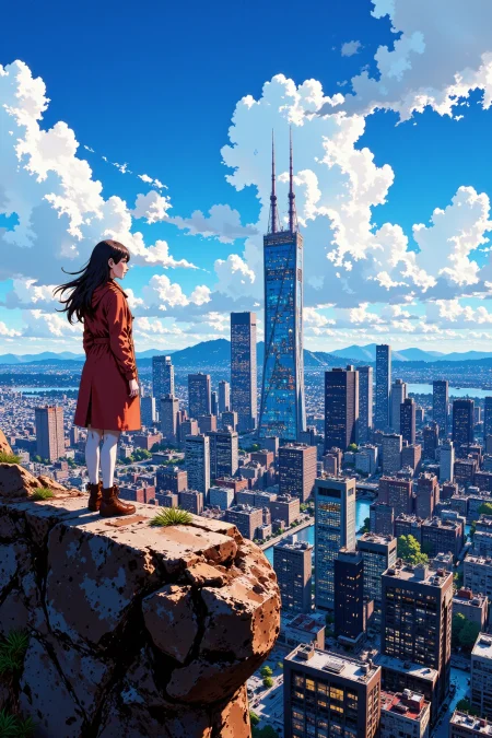 high-tech city beautiful  landscape, cloudy sky, woman, very intricate, very detailed, sharp, bright, colorful, <lora:Hand v2:0.5> <lora:Anti-Blur:1><lora:Insane Detail Slider:0.25>  <lora:flux.1_lora_flyway_Epic-detail_v2:0.3> <lora:fluxenhancer:0.25> <lora:ROWER:0.6> <lora:flux-charmer-v1-1:0.4><lora:Vibrantly_Sharp_style_v.5:0.4> <lora:realanime:1>