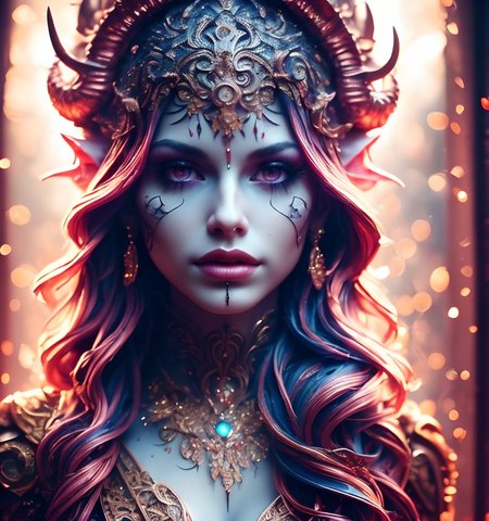 RAW photo, (masterpiece:1.3), subsurface scattering, heavy shadow, (high quality:1.4), (intricate, high detail:1.2), professional photography, HDR, High Dynamic Range, realistic, ultra realistic, photorealistic, high resolution, film photography, ambient lighting, atmospheric effects, <lora:detail_slider_v4:2>, OverallDetail, a female tiefling, jewelry, (glowing tattoos), ((cowboy shot)), <lora:Tiefling:0.7>, coming through a portal, pillars, building, <lora:Portal:0.85>, epiCPhoto