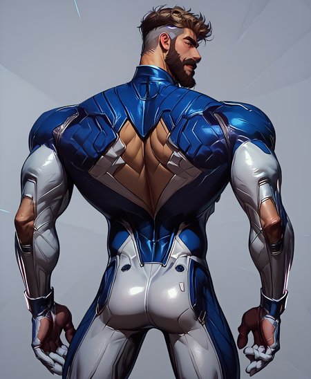 score_9, score_8_up, realistic, rating_questionable, bif,
<lora:mr.fantastic_pony_lora:.7> Mr.Fantastic, bodysuit, muscular male, beard, brown eyes, undercut, multicolored bodysuit
glossy skin, muscular male, bara, mature, facial hair, beard, mustache, stubble, 
<lora:egg_leonard-04:.7><lora:style_Concept Art DarkSide Style LoRA_Pony XL v6:1><lora:slider_Body Type_alpha1.0_rank4_noxattn_last:1><lora:addon_FoxAI_HAIRY_BOYS-000001:.7><lora:slider_Pubic Hair Slider - Pony_alpha1.0_rank4_noxattn_last:.7><lora:addon_bobthetanuki:1>, bobthetanuki <lora:slider_skin tone slider_last:-1><lora:slider_pecslider_scale_2:.1><lora:style_Hiori Light Art:1>, HIORI LIGHT ART, BACKLIGHT <lora:slider_cfg_scale_boost:.5>