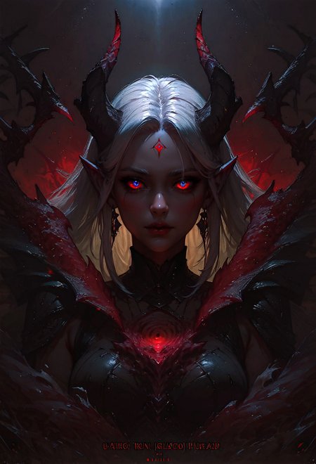 score_9, score_8_up, score_7_up,  1girl, solo, glow eyes, white hair, red light, demon, full face, symmetry, dark theme  <lora:pony/concept_art_darkside:0.8> concept art, realistic <lora:pony/gwent_v2.0:0.6> gwentstyle <lora:pony/expressiveh:0.8> expressiveh