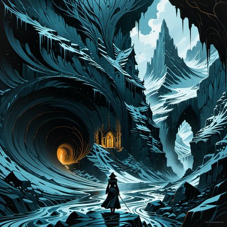 by Duncan Fegredo and Abigail Larson, hyper detailed, professional poster art, bold lines, award winning, trending on ArtStation , (intricate details, masterpiece, best quality:1.4), looking at viewer, dynamic pose
amazing Cavern
adverse weather
Craig Thompson
texture top down close-up