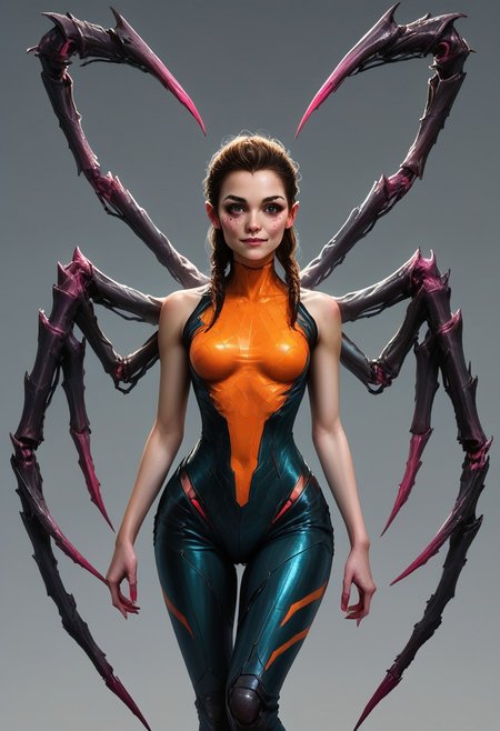 score_9, score_8_up, score_7_up, rating_safe, 
concept art, realistic, 
1girl, sexy body, sexy face, cute face, 
SpiderPods. Sci-fi, Cyber pods.