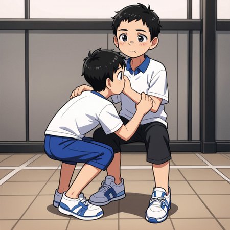 Boy young smelling tap shoes near nose