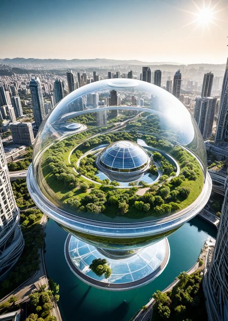 (pui:0.01) Scenic view from ((Floating, transparent platform:1.10) above the city, ) looking down into futuristic (eco-friendly city:1.17) nestled within (pristine alien landscape:1.16), (sustainable architecture:1.15) blending seamlessly with (natural surroundings:1.14), (giant transparent dome:1.13) encasing (luminous city center:1.12), (elevated transport lines:1.11) crisscrossing (skybridge:1.10), (public hovercraft:1.09) zipping by, (flying cargo drones:1.08) delivering goods, (solar panels, |}hydroelectric generators,  harnessing (planet's natural energy:1.07), (green spaces:1.06) interspersed with (modern structures:1.05), (alien wildlife:0.94) roaming freely, (distant planets visible:0.93), (soft, colorful light:0.92) emanating from city's organic curves, glowing architecture (peaceful atmosphere:1.18), (harmony with nature:1.16), (innovative design:1.15), (utopian vision:1.14),  (eco-friendly innovation:1.12),  (celestial backdrop:1.11), luminous, iridescent waterfalls, flying, translucent creatures, intricate, bioluminescent gardens, hovering, levitating vehicles, transparent, domed greenhouses refraction, sun rays,  clear transparent water (high image quality:1.08), (RAW:0.72),high definition,(aesthetic:0.72), <lora:LCMTurboMix_Euler_A_fix.safetensors:0.96:0.3> <lora:sdxl\pony-realism-22-nsfw-photo.safetensors:0.85:0.18>  p13,s1