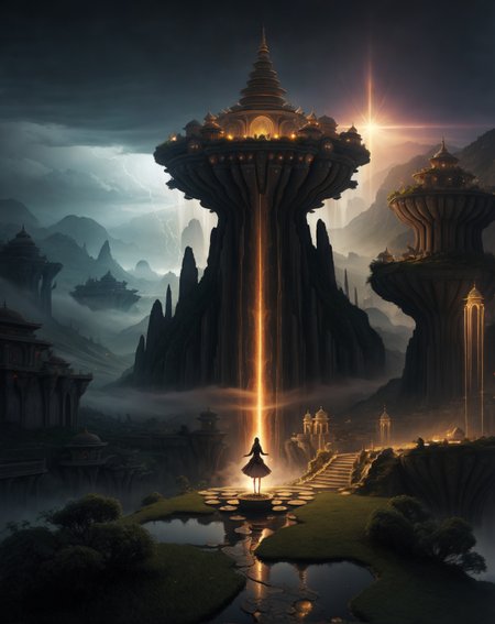 Celestial Zen: (floating islands), (lotus mandalas), (void waterfalls), (meditative symmetry)Abandoned mountain terraces giant aqueducts,Decoy projection ambush in favela streets with grid overlay,Virga storm: Phantom rain evaporating into arabesque patterns,
hyperrealistic surrealism,ultra-detailed,intricate textures,luminous colors,cinematic lighting,dramatic perspective,volumetric atmosphere,8k UHD,sharp focus, professional color grading, 1girl
<lora:extremely_detailed:0.8> extremely detailed,
<lora:DetailMaximizer:0.7>,
<lora:offset_0.2:0.7>,
<lora:add-detail-xl:0.3>,
<lora:aidmaMJ6.1_v0.5_2:0.7> aidmamj6.1,
<lora:Consistency Corrector XL:0.3>, Retrofuturism painting art style, nostalgic composition, combines retro aesthetics with futuristic elements, Baroque art style, dynamic composition, dramatic lighting, rich colors, intricate details, professional-grade execution, captures the grandeur and theatricality of the Baroque period